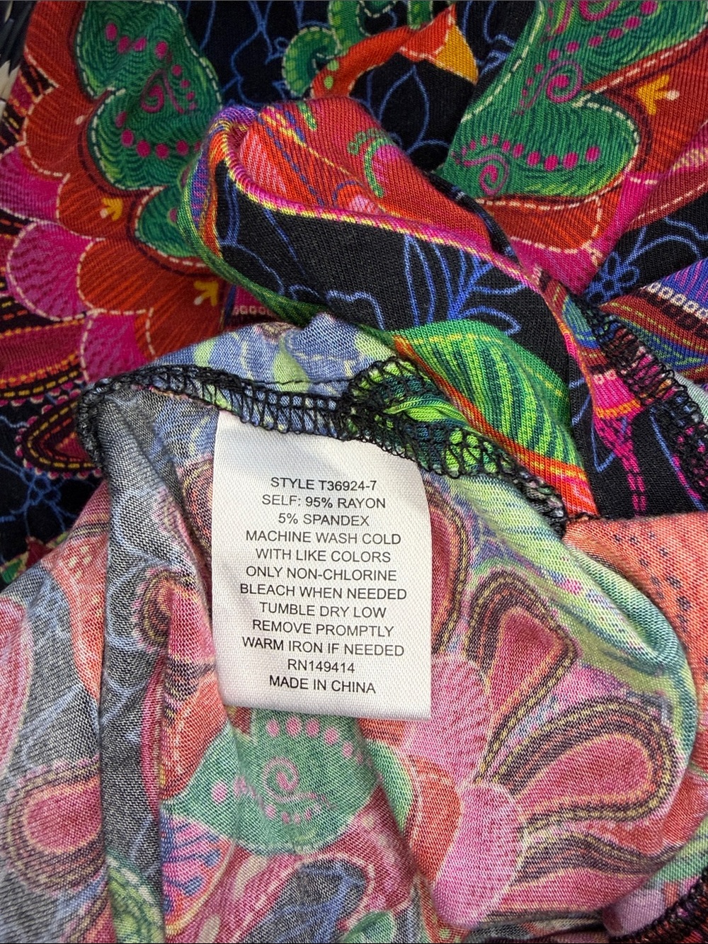 EUC Gorgeous Johnny Was Rainbow Print Tunic Style Dress Women’s XL - Picture 5 of 6